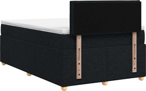 vidaXL Κρεβάτι box spring με στρώμα Μαύρο 120 x 200 cm Ύφασμα
