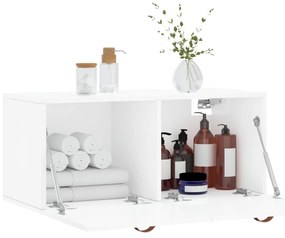 vidaXL Ντουλάπι Τοίχου Γυαλιστερό Λευκό 80x36,5x35 εκ. Επεξεργ. Ξύλο