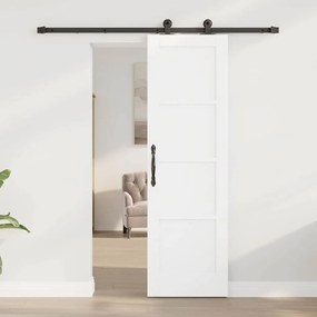 vidaXL Συρόμενη Πόρτα Λευκό και Μαύρο 61 x 198,5 εκ.