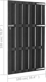 vidaXL Πόρτα Φράχτη Γκρι 100 x 180 εκ. από WPC