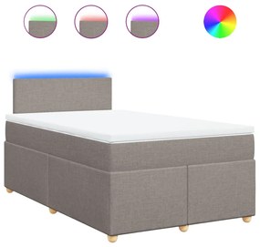 Κρεβάτι Boxspring με Στρώμα Taupe 120x200 εκ. Υφασμάτινο - Μπεζ-Γκρι