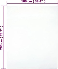 vidaXL Σεντόνια με Λάστιχο 2 τεμ. Λευκά 100x200 εκ. Βαμβακερό Ζέρσεϊ