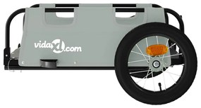 vidaXL Τρέιλερ Ποδηλάτου Γκρι Ύφασμα Oxford/Σίδηρος