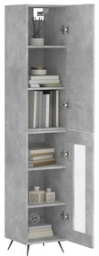 vidaXL Ντουλάπι Γκρι Σκυροδέματος 34,5x34x180 εκ. Επεξεργασμένο Ξύλο