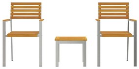 vidaXL Σέτ φαγητού για κήπο 3 pcs Καφέ Στερεό Ξύλο Ακακίας