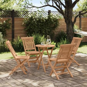 vidaXL Σετ Κήπου 5 τμχ. Καφέ 60 x 60 x 75 cm Συμπαγές ξύλο teak
