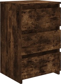 vidaXL Κομοδίνο Καπνιστή Δρυς 40x35x62,5 εκ. από Επεξεργασμένο Ξύλο