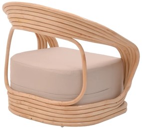 Πολυθρόνα Radictive rattan σε φυσική απόχρωση με μπεζ μαξιλάρι 88x57x73εκ