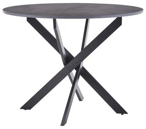 Dining table Dammero melamine dark grey-black D100x75cm 100x100x75 εκ.