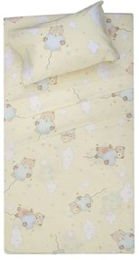 Σεντόνια Παιδικά Σχ. Έβαν Σετ 3τμχ Yellow Viopros Semi-double 100% Cotton