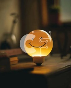 Intra Συλλεκτικό Ξύλινο Παζλ Plywood 4mm - Λαμπτήρας χαμογελαστός στη βιβλιοθήκη Σε Ξύλινο Κουτί - Διαστάσεις: 10x10 cm – 25 κομμάτια