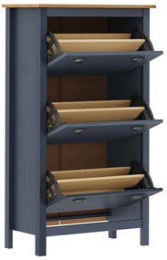 vidaXL Παπουτσοθήκη Hill Γκρι 72 x 35 x 124 εκ. Ξύλο Πεύκου