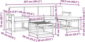 vidaXL Σειρά Καναπέ Εξωτερικού με μαξιλάρι 6 pcs Λευκό και Μπεζ