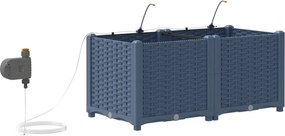 vidaXL Γλάστρα Κήπου 2 τμχ. Γκρι 80 x 40 x 37,5 cm PP
