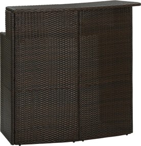 vidaXL Σετ Επίπλων Μπαρ Κήπου 4 Τεμαχίων Καφέ με Μαξιλάρια