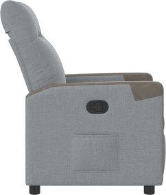 vidaXL Πολυθρόνα Ανακλινόμενη Ανοιχτό Γκρι Υφασμάτινη