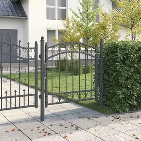 vidaXL Πύλη Φράχτη EMMEN 100 x 100 cm Ατσάλι με Επικάλυψη Πούδρας Γκρι