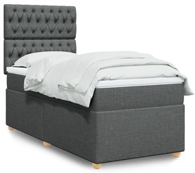 ΚΡΕΒΑΤΙ BOXSPRING ΜΕ ΣΤΡΩΜΑ ΣΚΟΥΡΟ ΓΚΡΙ 90X200 ΕΚ. ΥΦΑΣΜΑΤΙΝΟ 3291171