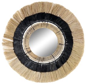 Τοίχο καθρέφτη DKD Home Decor Μαύρο Φυσικό Αποικιακό 83 x 8 x 83 cm