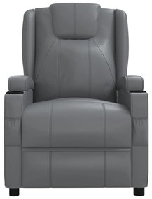 vidaXL Πολυθρόνα Ανακλινόμενη Γκρι από Συνθετικό Δέρμα
