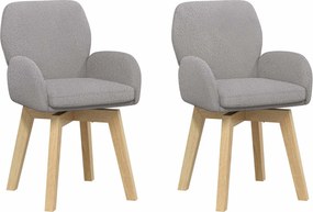 vidaXL Γυριστές καρέκλες φαγητού 2 pcs Μπουκλέ Ανοιχτό γκρι