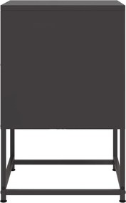 vidaXL Κομοδίνα 2 τεμ. Μαύρα 36x39x60,5 εκ. Χάλυβα