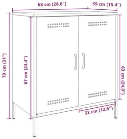 Ντουλάπι Μουσταρδί 68x39x79 εκ. από Ατσάλι - Κίτρινο