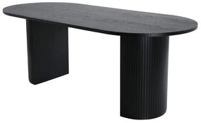 Τραπέζι Dallas 1712, Μαύρο, 75x90x200cm, Ινοσανίδες μέσης πυκνότητας, Φυσικό ξύλο καπλαμά | Epipla1.gr