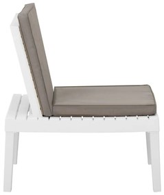 vidaXL Καρέκλα Κήπου Λευκή Πλαστική με Μαξιλάρι