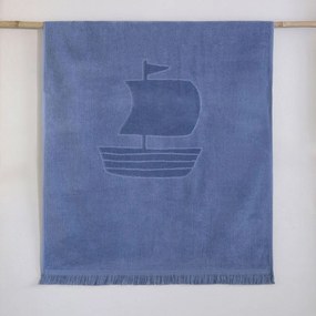 Πετσέτα Θαλάσσης Παιδική Message In A Bottle Jacquard Blue Nima Θαλάσσης 70x140cm 100% Βαμβάκι