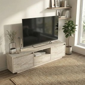 Έπιπλο τηλεόρασης Lumbera travertine 160x29x42εκ