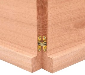 vidaXL Ράφι Τοίχου Ανοιχτό Καφέ 200x60x(2-4)εκ. Επεξ. Μασίφ Ξύλο Δρυός