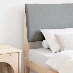 vidaXL Ταπετσαρισμένο κεφαλάρι Ανοιχτό γκρι 80 cm Στερεά ξυλεία πεύκου