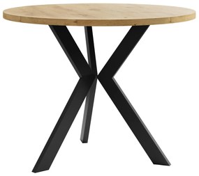Τραπέζι Dearborn 106, Μαύρο, Artisan βελανιδιά, 50cm, 14 kg, Πλαστικοποιημένη μοριοσανίδα, Μέταλλο | Epipla1.gr