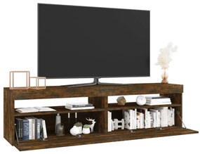 vidaXL Έπιπλο Τηλεόρασης με LED 2 τεμ. Καπνιστή Δρυς 75 x 35 x 40 εκ.