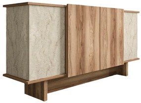 Aramos sideboard in walnut shade with marblew effect 180x45x80cm 180x45x80 εκ.