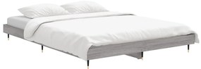 vidaXL Πλαίσιο Κρεβατιού Γκρι Sonoma 135x190 εκ. Επεξεργασμένο Ξύλο