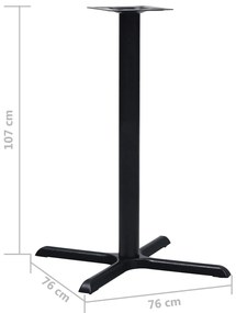 vidaXL Πόδι Τραπεζιού Bistro Μαύρο 76 x 76 x 107 εκ. από Χυτοσίδηρο
