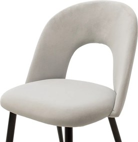 Καρέκλα Jonah pakoworld μεταλλική μαύρη βελουτέ γκρι