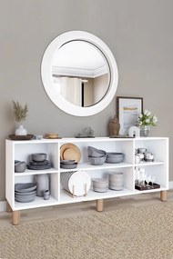 Stewehome Κονσόλα Bohem με PVC ψάθα 4 θυρών 180x40x75 cm