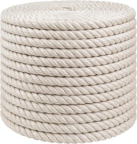 vidaXL Σχοινί Από Τζute 10 mm Λευκό 100% Τζούτα Tossa