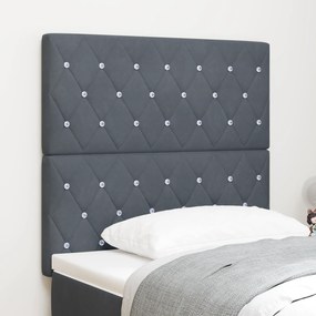 vidaXL LED Προσκέφαλο Σκούρο Γκρι 100 εκ Βελούδο