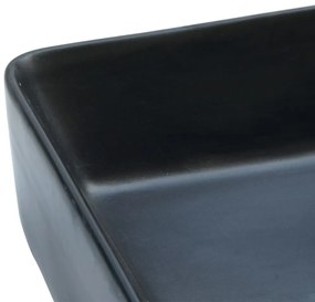 vidaXL Νιπτήρας Ορθογώνιος Μαύρος 46 x 35,5 x 13 εκ. Κεραμικός