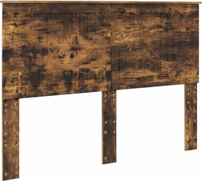 vidaXL Κεφαλάρι με κεφαλάρι Καπνιστό Δρύς 140 cm Επεξεργασμένο ξύλο