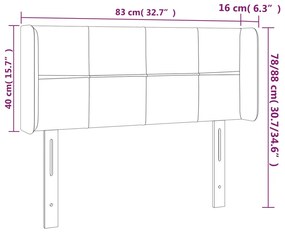 Κεφαλάρι Κρεβατιού LED Ροζ 83x16x78/88 εκ. Βελούδινο 3123271