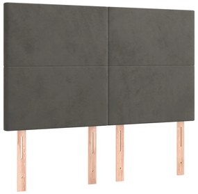vidaXL Κεφαλάρια Κρεβατιού 4 τεμ. Σκ. Γκρι 72x5x78/88 εκ. Βελούδινα