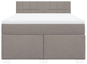 vidaXL Κρεβάτι Boxspring με Στρώμα Taupe 160x200 εκ. Υφασμάτινο