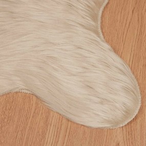 vidaXL Χαλί από τεχνητό πρόβειο δέρμα TAFALLA Μπεζ 60 x 90 cm