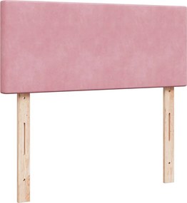 vidaXL Κρεβάτι Boxspring με Στρώμα Ροζ 120x190 εκ. Βελούδινο