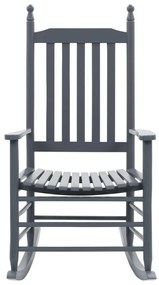 Πολυθρόνα Κουνιστή με Καμπυλωτό Κάθισμα Γκρι από Ξύλο Λεύκας - Γκρι
